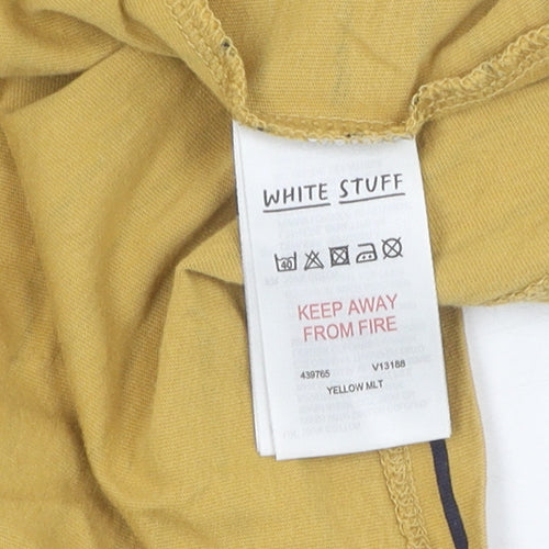 White Stuff Women's Yellow Striped T-Shirt, Size 16