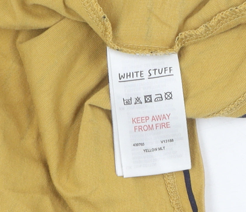 White Stuff Women's Yellow Striped T-Shirt, Size 16