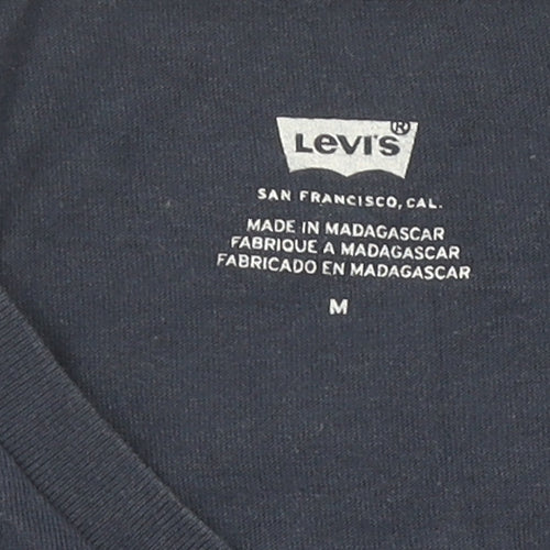 Levi's Men's Blue Logo T-Shirt, Size M, Crew Neck