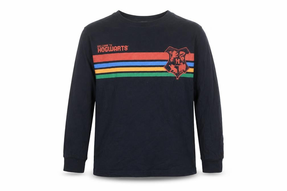 Front view of Harry Potter boys’ black pullover sweatshirt 9-10 years