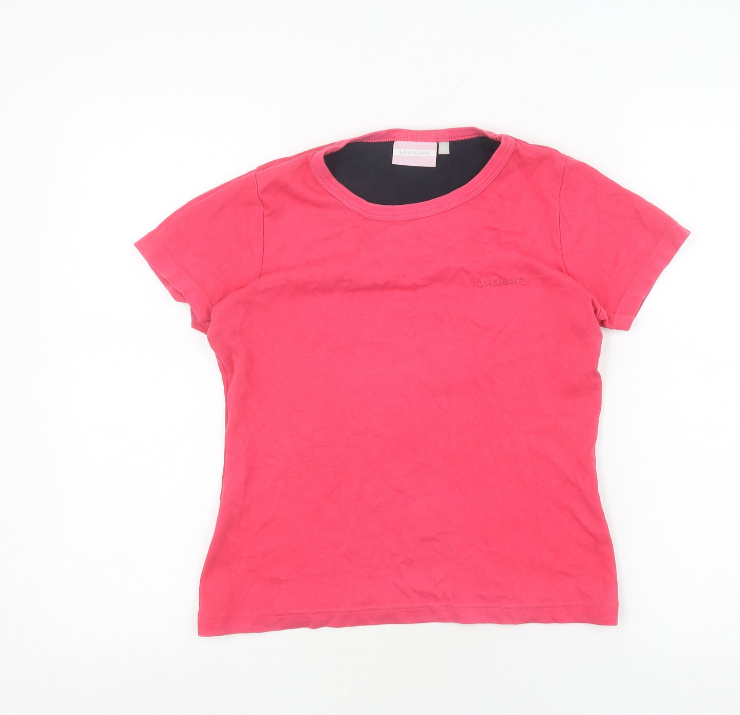 LA Gear Women's Pink Cotton T-Shirt, Size 10, Casual