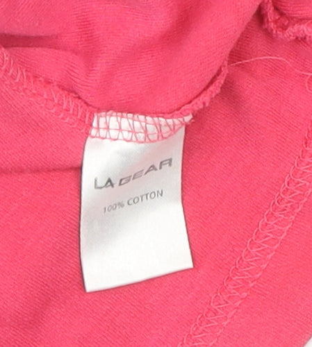 LA Gear Women's Pink Cotton T-Shirt, Size 10, Casual