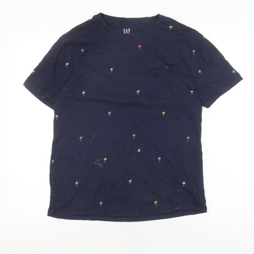 Gap Men's Blue Graphic Print Crew Neck T-Shirt M