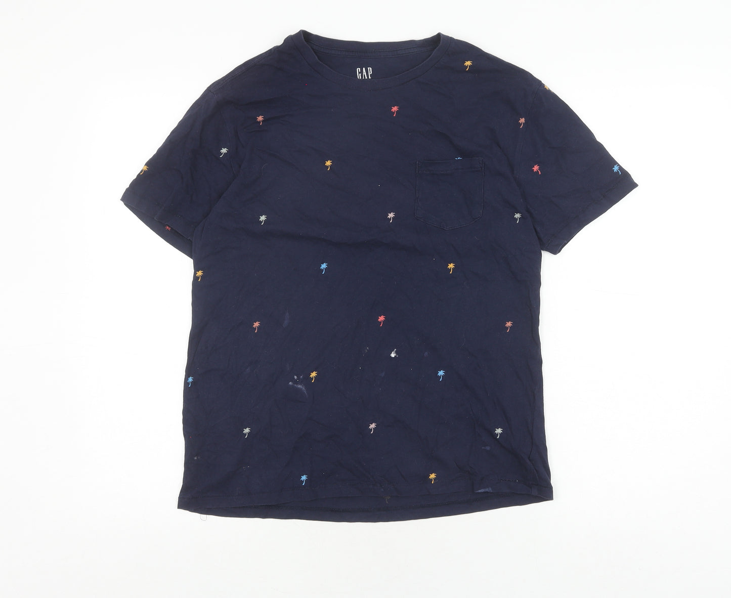 Gap Men's Blue Graphic Print Crew Neck T-Shirt M