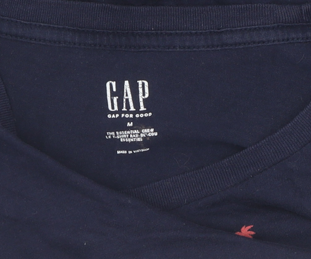 Gap Men's Blue Graphic Print Crew Neck T-Shirt M