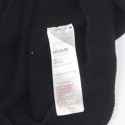 Red Herring Men's Medium Black Pullover Jumper
