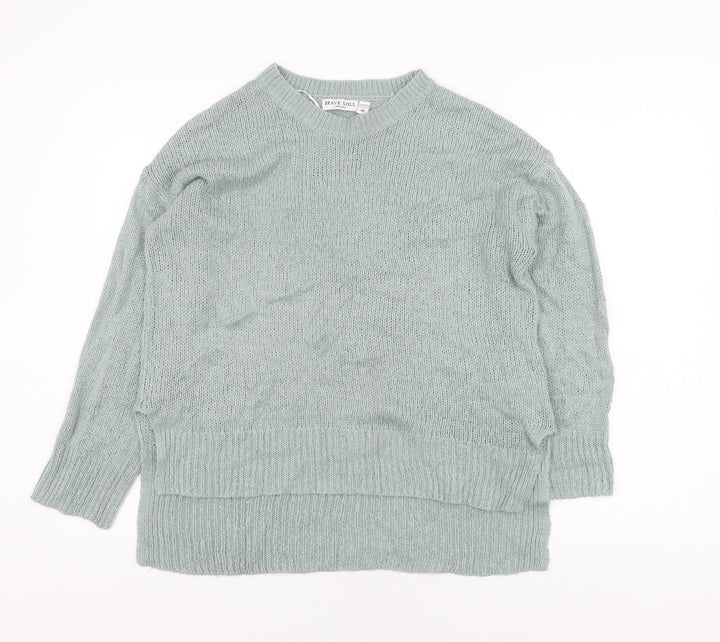 Brave Soul Women's Green Acrylic Pullover Jumper M