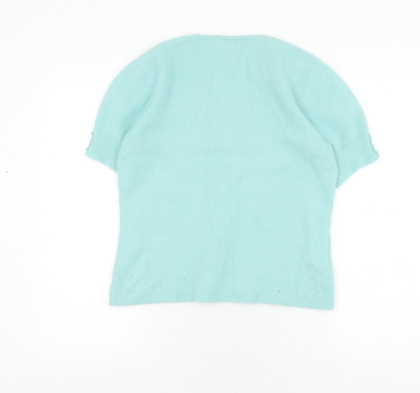CC Women's Blue Angora Knit Polo Medium