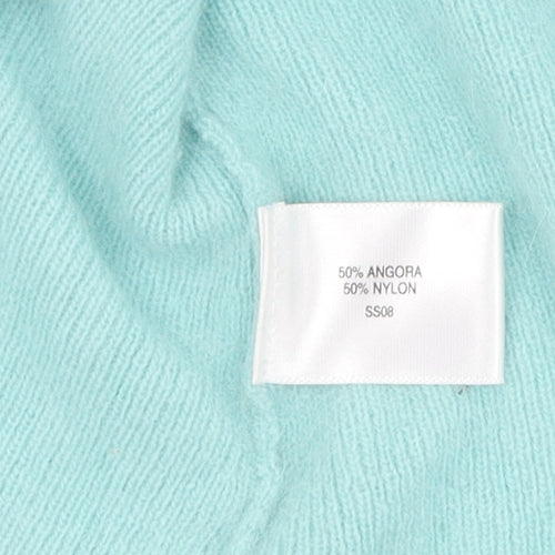 CC Women's Blue Angora Knit Polo Medium