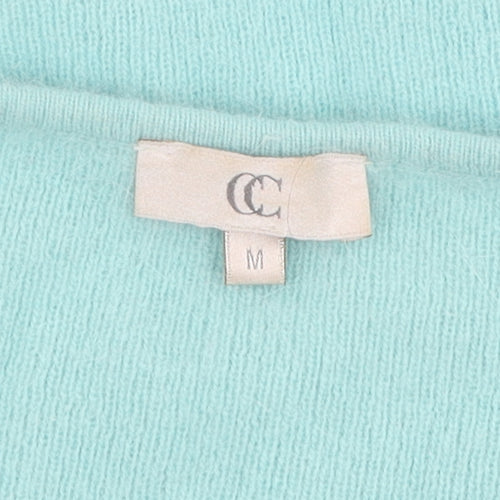 CC Women's Blue Angora Knit Polo Medium
