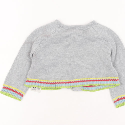 Frugi Baby Grey Animal Print Cardigan 0-3 Months