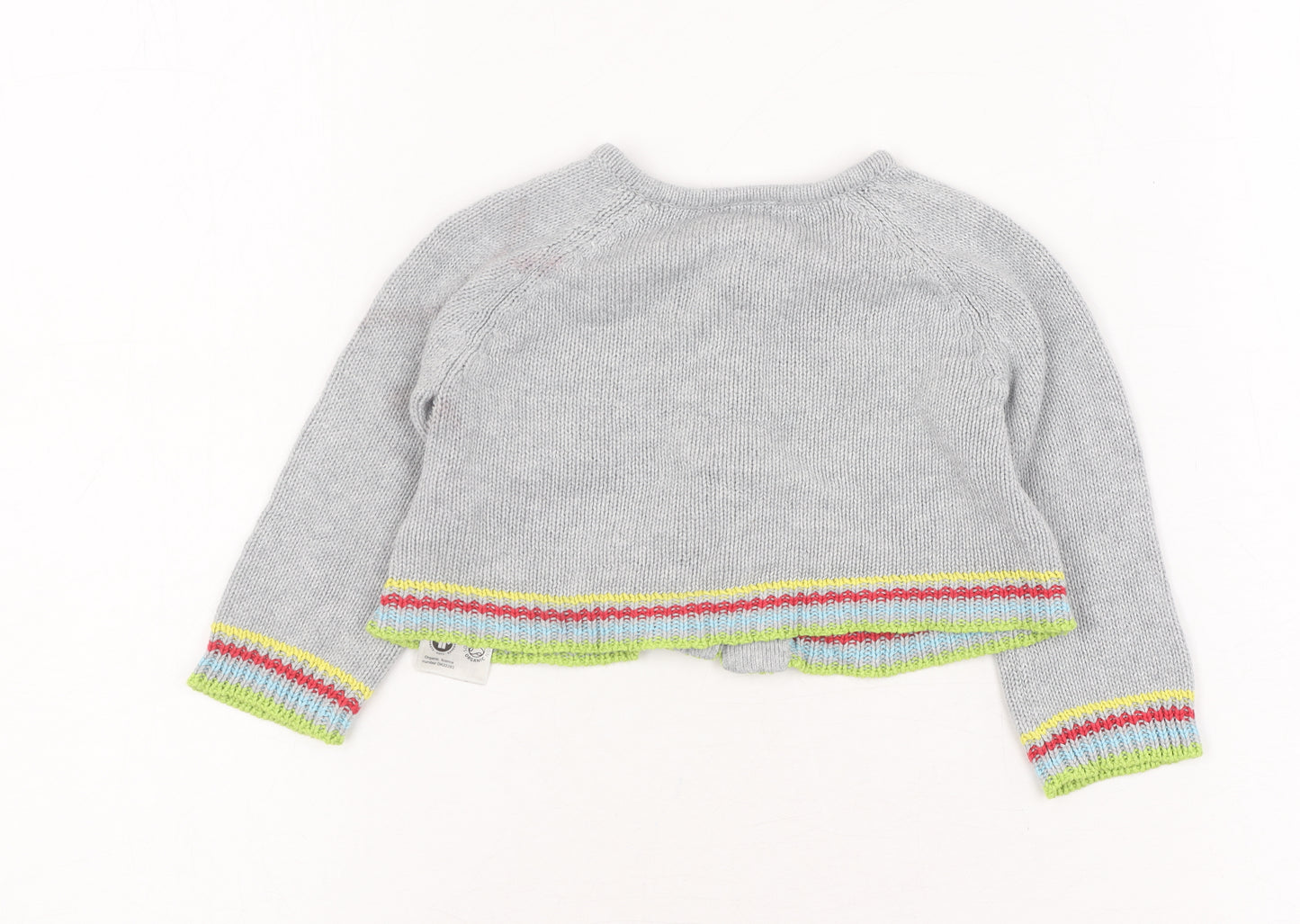 Frugi Baby Grey Animal Print Cardigan 0-3 Months