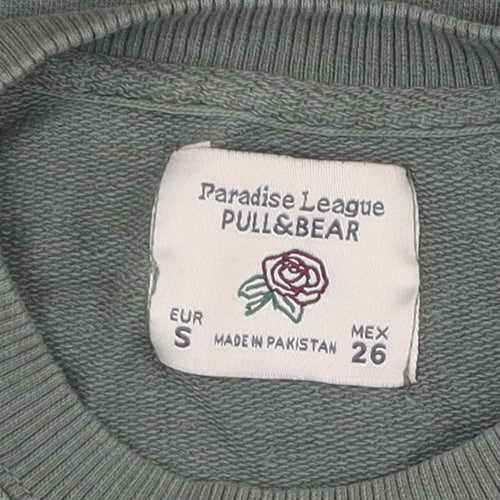 Pull&Bear Women's Green Striped Pullover Jumper, Size 10