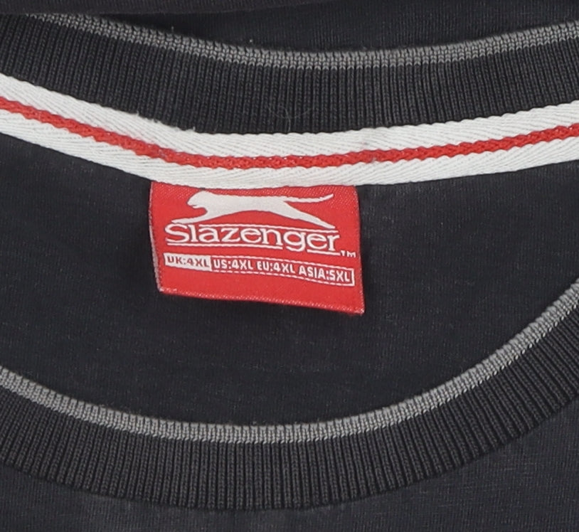 Slazenger Men's Black 4XL Crew Neck T-Shirt
