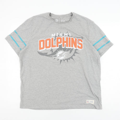 Tu Men's Grey XL Miami Dolphins Sports T-Shirt