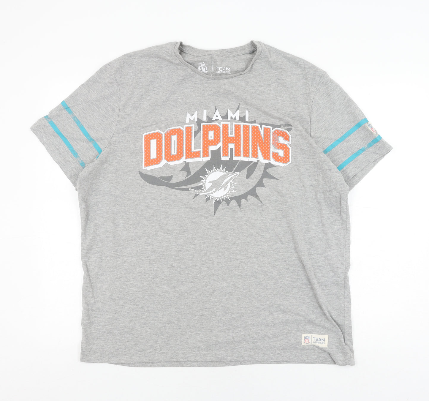 Tu Men's Grey XL Miami Dolphins Sports T-Shirt