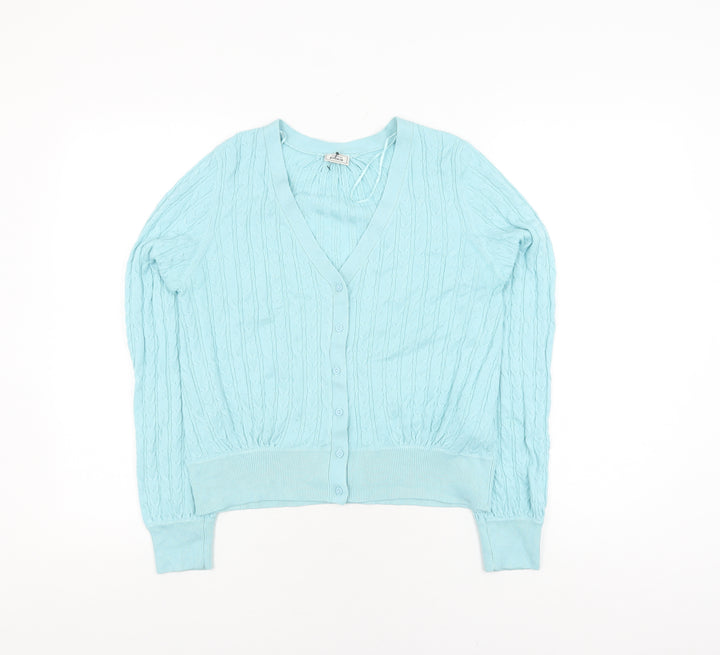 Pimkie Women's Blue Cable-Knit Cardigan M