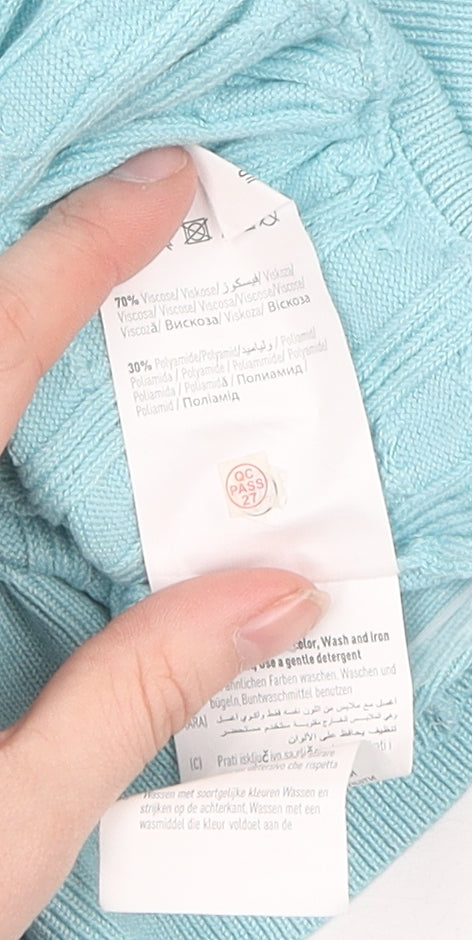 Pimkie Women's Blue Cable-Knit Cardigan M