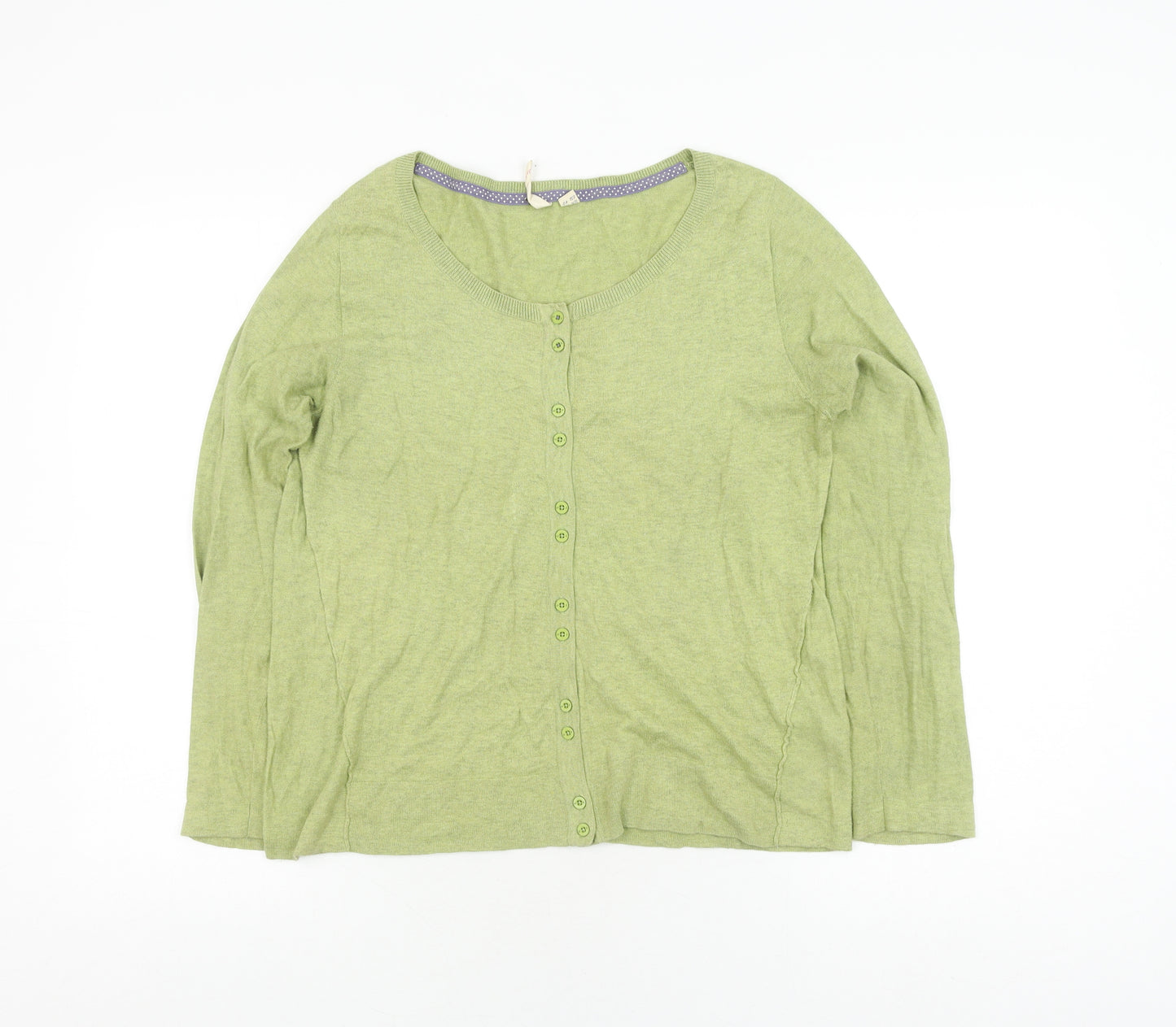 White Stuff Women's Green Cardigan, Size 12, Cotton, Casual