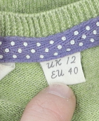 White Stuff Women's Green Cardigan, Size 12, Cotton, Casual