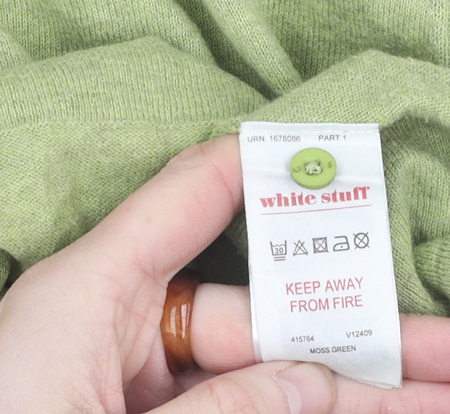 White Stuff Women's Green Cardigan, Size 12, Cotton, Casual