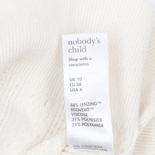 Nobody's Child Women's Ivory V-Neck Jumper Size 10