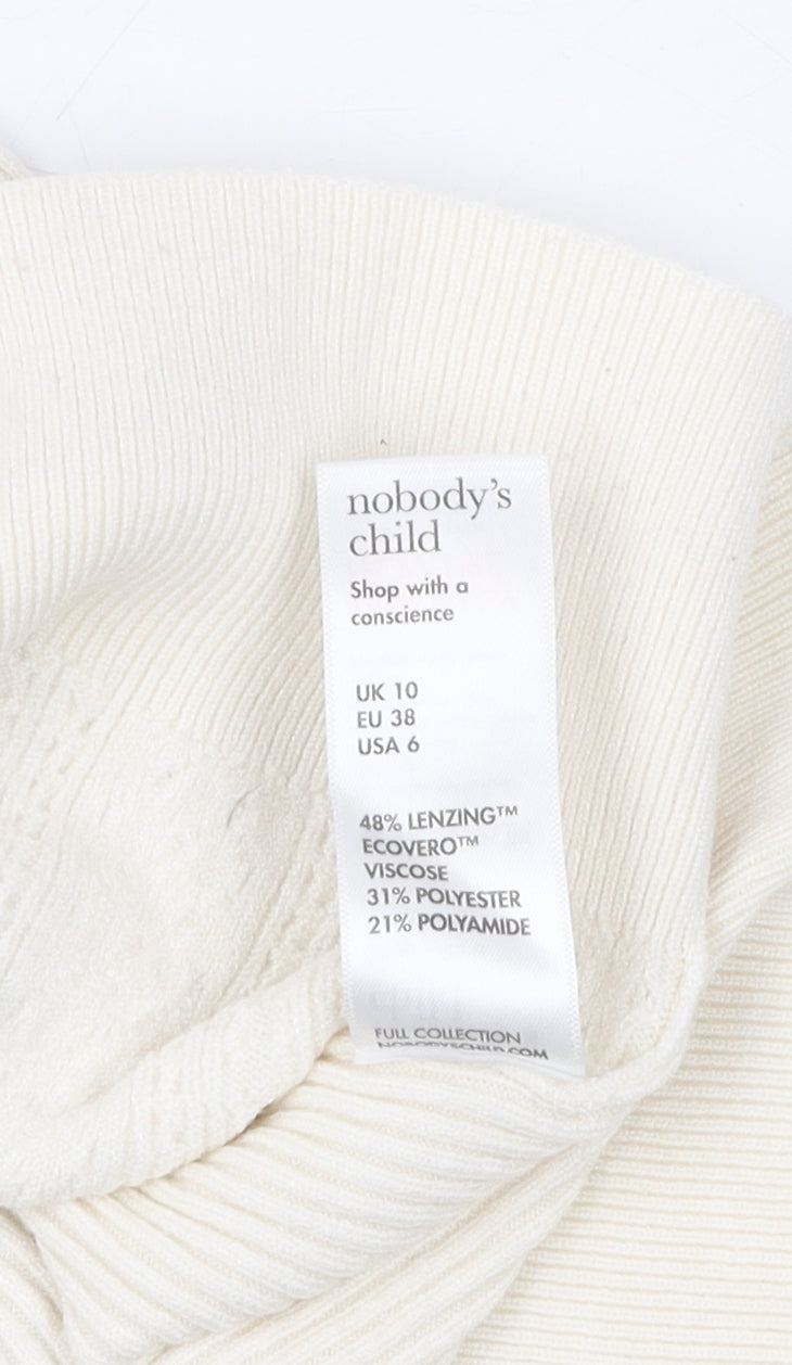 Nobody's Child Women's Ivory V-Neck Jumper Size 10