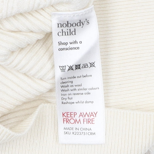 Nobody's Child Women's Ivory V-Neck Jumper Size 10