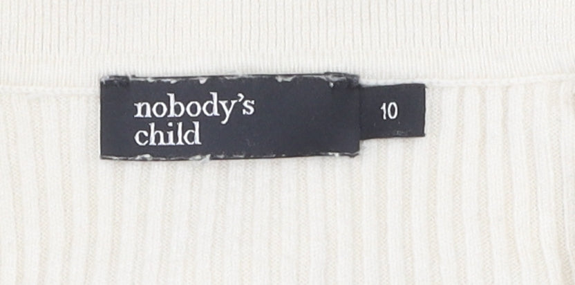 Nobody's Child Women's Ivory V-Neck Jumper Size 10
