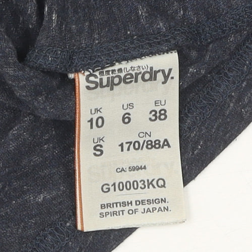Superdry Women's Blue Sequin Tee, S, Casual, Cotton Blend