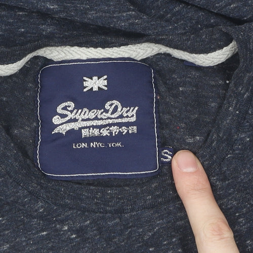 Superdry Women's Blue Sequin Tee, S, Casual, Cotton Blend
