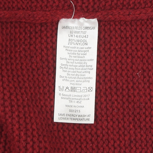 Seasalt Cornwall Red Women’s Cardigan Size 14