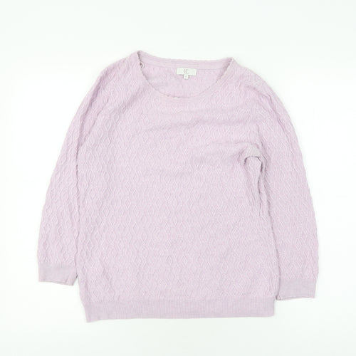 CC Women's Ivory Pullover Jumper Size S Cable-Knit