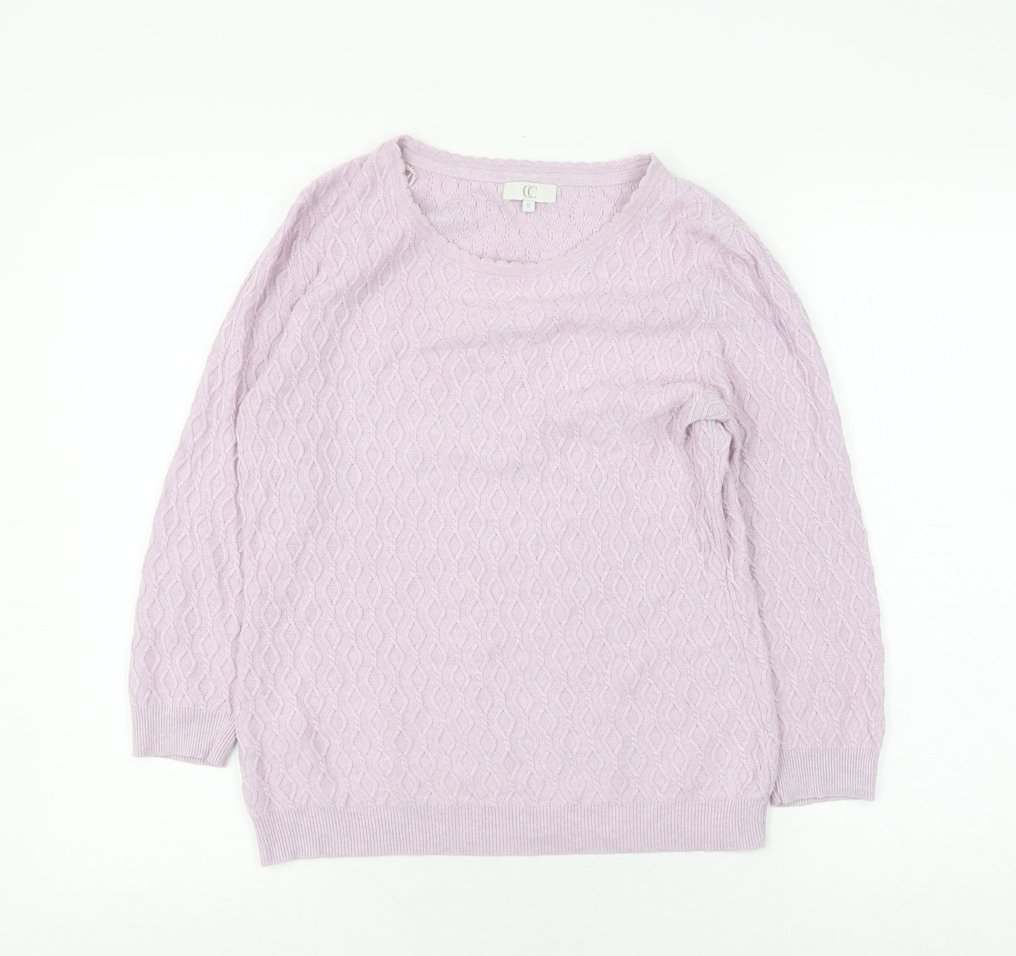 CC Women's Ivory Pullover Jumper Size S Cable-Knit