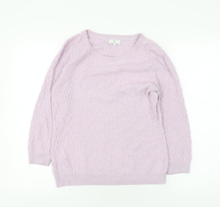 CC Women's Ivory Pullover Jumper Size S Cable-Knit