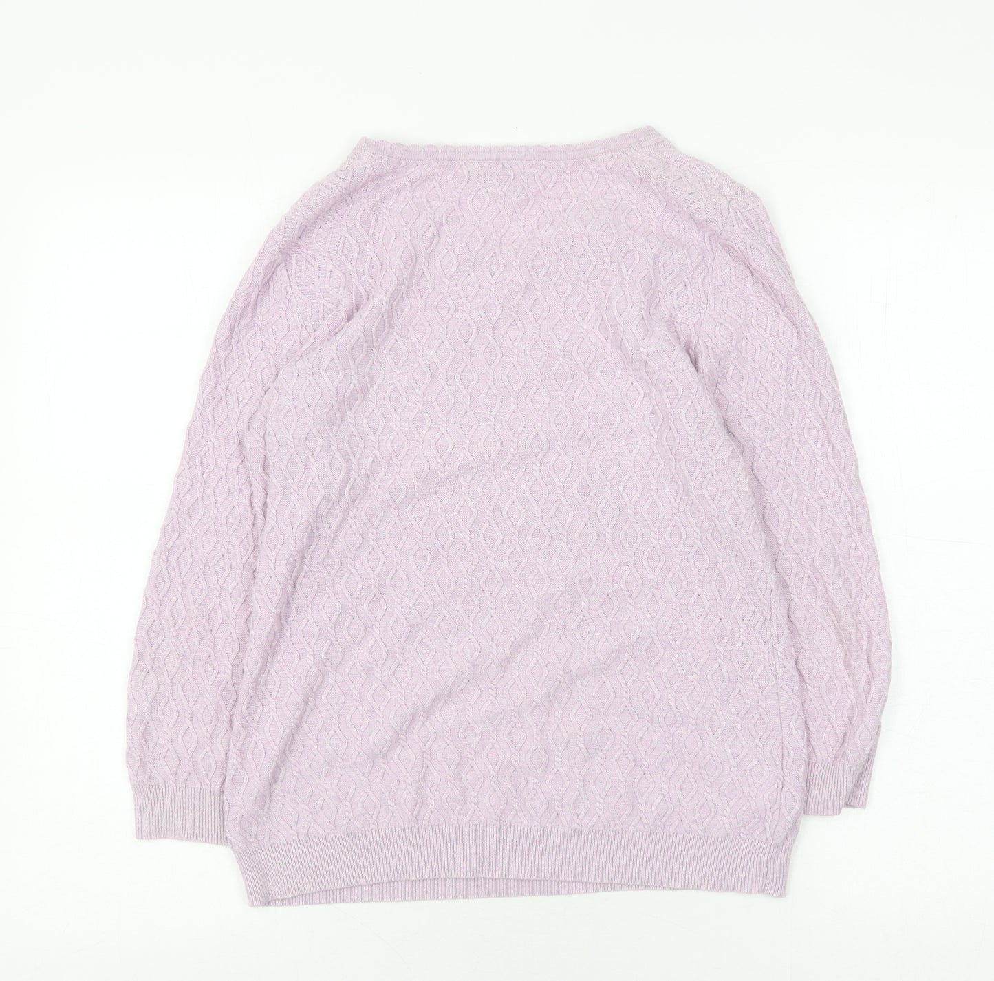CC Women's Ivory Pullover Jumper Size S Cable-Knit