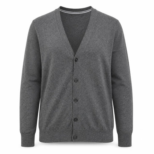Pier One Unisex Grey Cardigan M V-Neck Knit Jumper