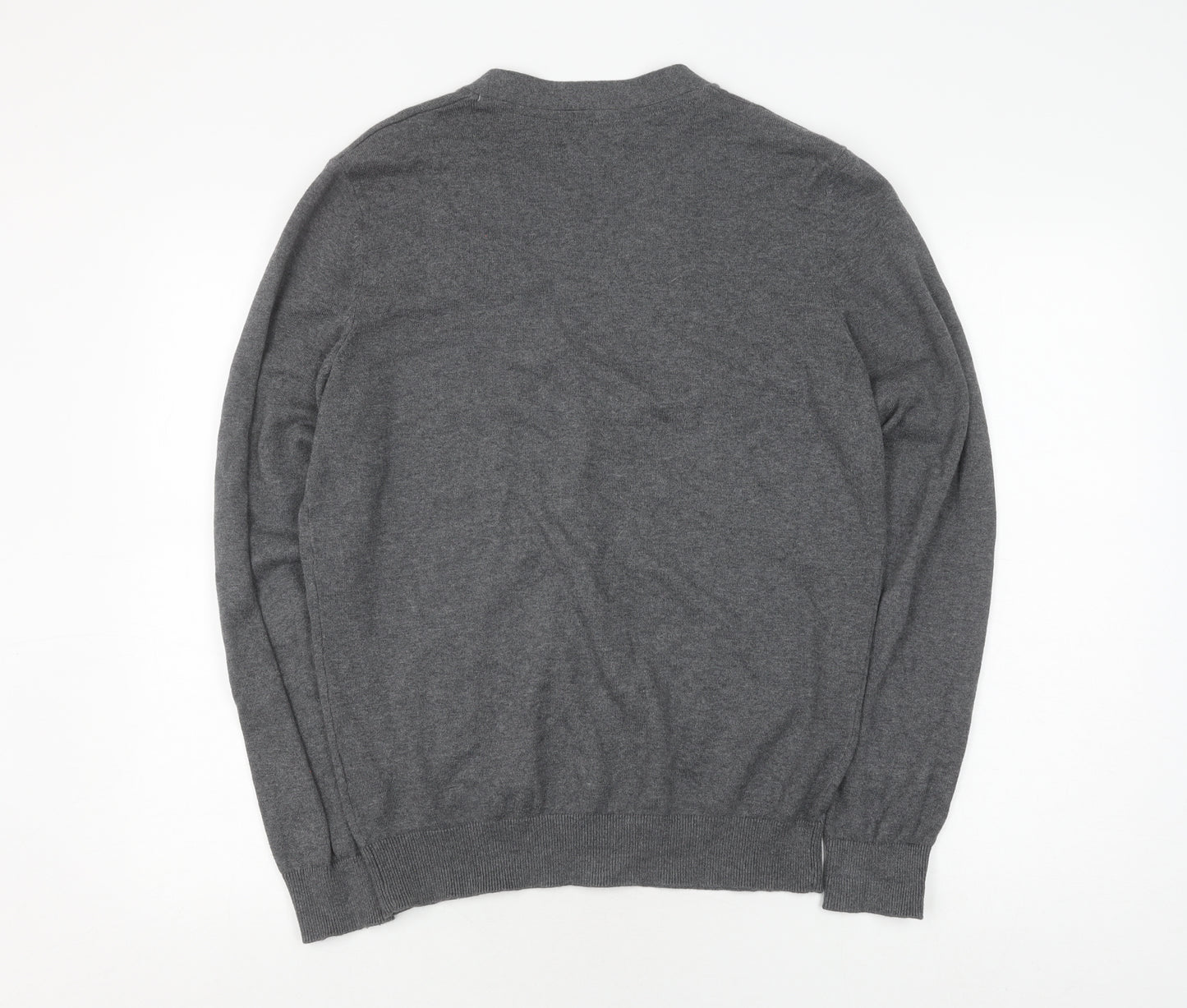 Pier One Unisex Grey Cardigan M V-Neck Knit Jumper