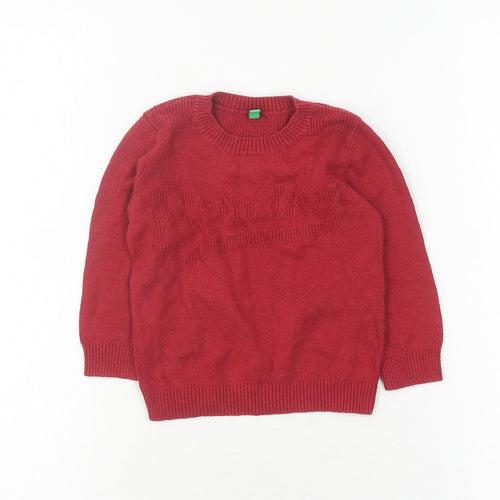 United Colors of Benetton Red Pullover Jumper, 12-18 Months, Unisex