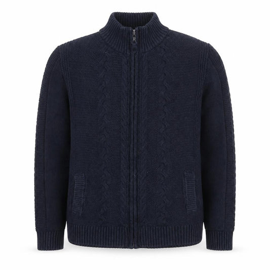 Isle Essentials Boys Blue M Full Zip High Neck Jumper
