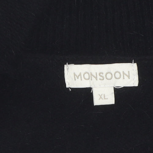 Monsoon Women's Black Shrug XL Angora Knit