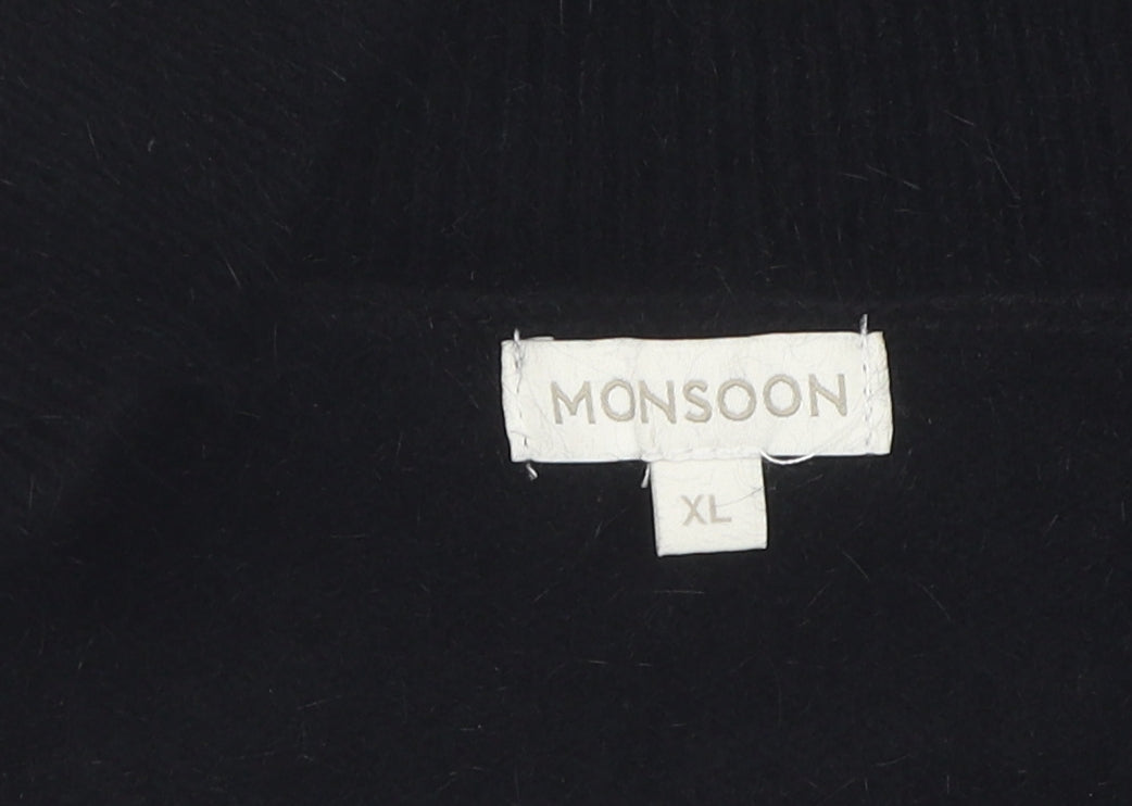 Monsoon Women's Black Shrug XL Angora Knit