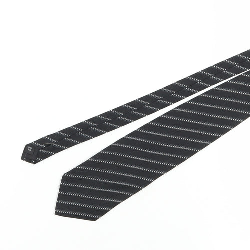 Thomas Nash Men's Black Striped Silk Tie