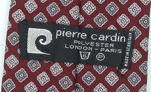 Pierre Cardin Men's Red Geometric Tie