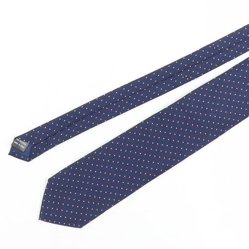 Thomas Nash Men's Navy Polka Dot Slim Tie