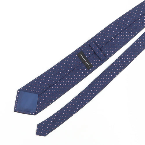 Thomas Nash Men's Navy Polka Dot Slim Tie