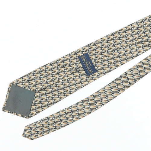 Michelsons Men's Silk Geometric Beige Designer Tie