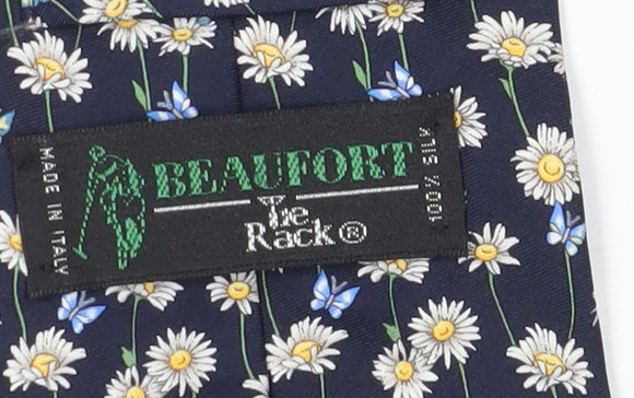 Beaufort Men's Blue Floral Silk Tie