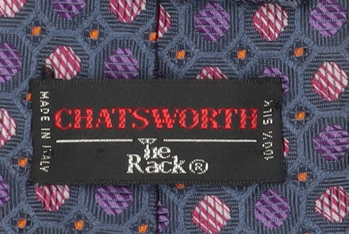 Chatsworth Men's Purple Geometric Silk Tie