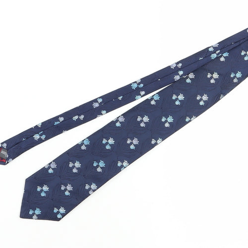Marks and Spencer Men's Blue Floral Silk Tie